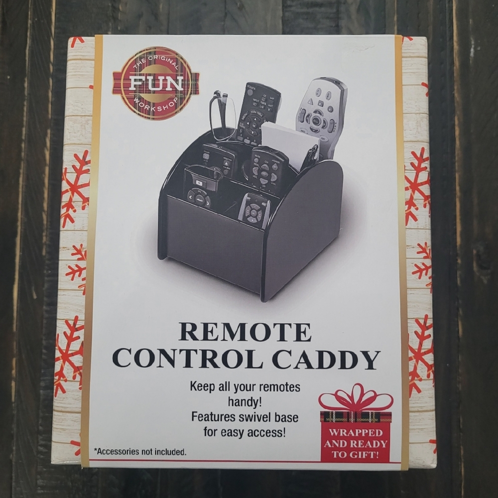 Remote Control Caddy Swivel Base 360 Degrees Organizer TV Accessories